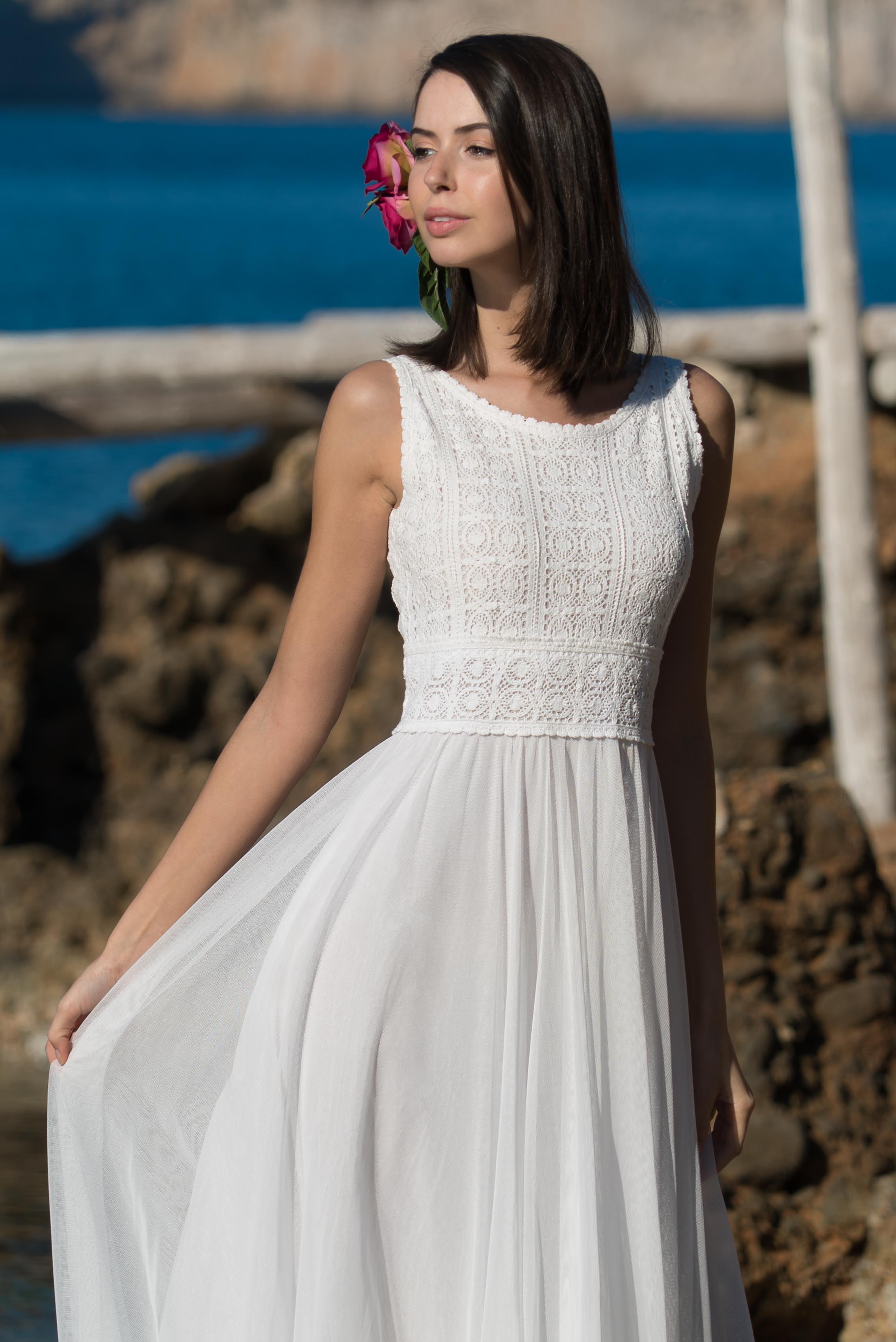 Vestido blanco largo Salma, Pepabonett