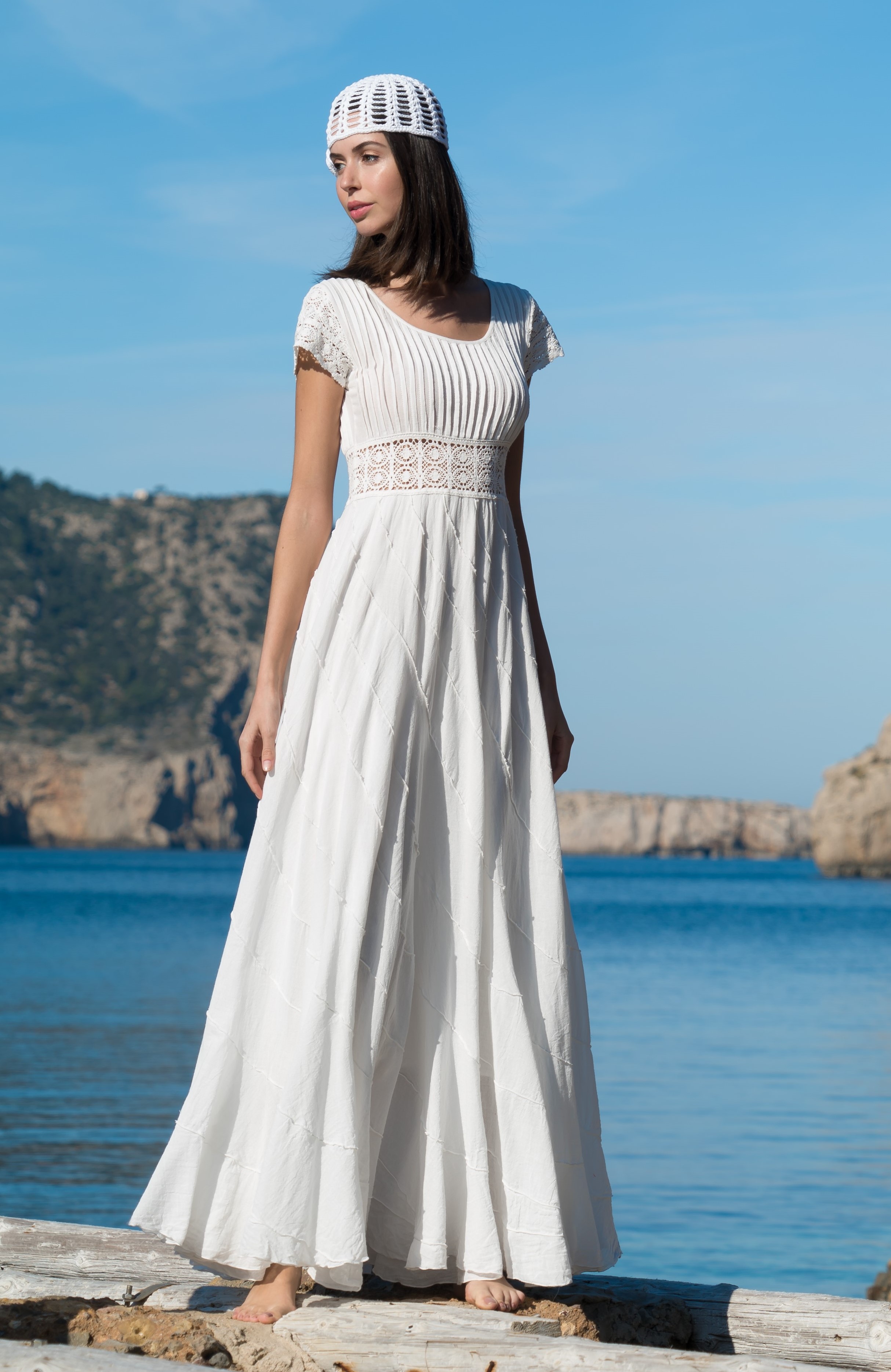 Vestido blanco largo Salma, Pepabonett
