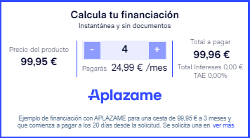 Paga en 4, Productos , Financiación